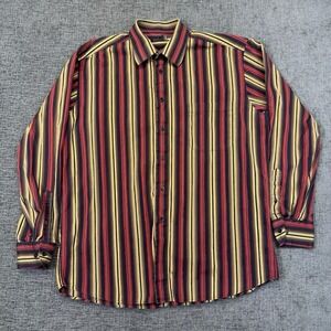 St Croix Shirt Men's XL Long Sleeve Button Vertically Striped Made in‎ Italy